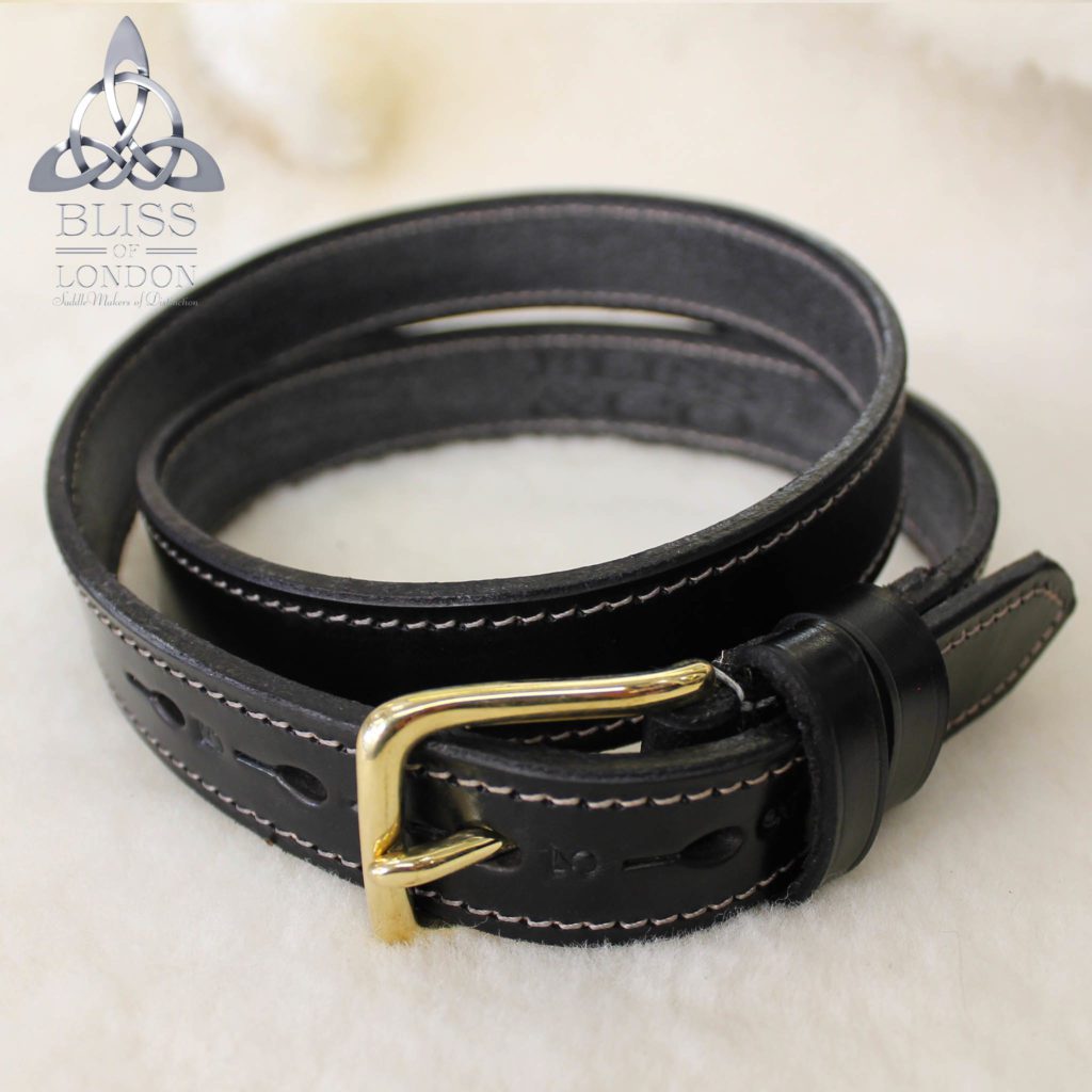 Solid Leather Belt with Stitching - Bliss of London